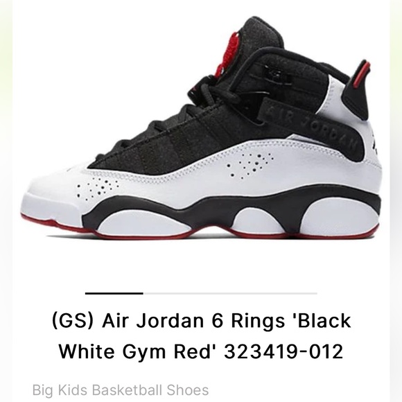 (G6) Air Jordan 6 Rings ‘Black White Gym Red’ - Picture 9 of 9